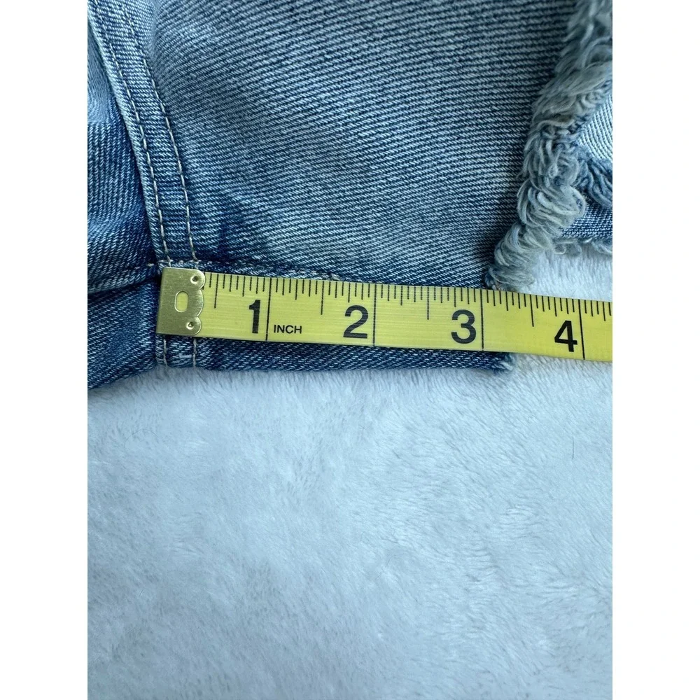 Time and Tru Womens High Rise Cut Off Denim Shorts Light Wash‎ Blue Size 14